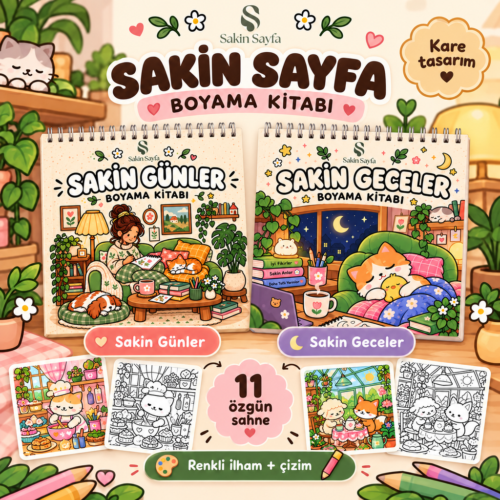 Sakin Günler Spiralli Boyama Kitabı
