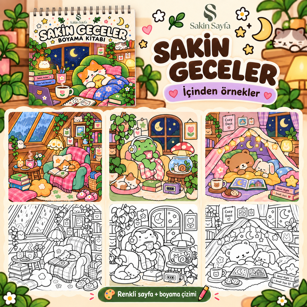 Sakin Günler Spiralli Boyama Kitabı