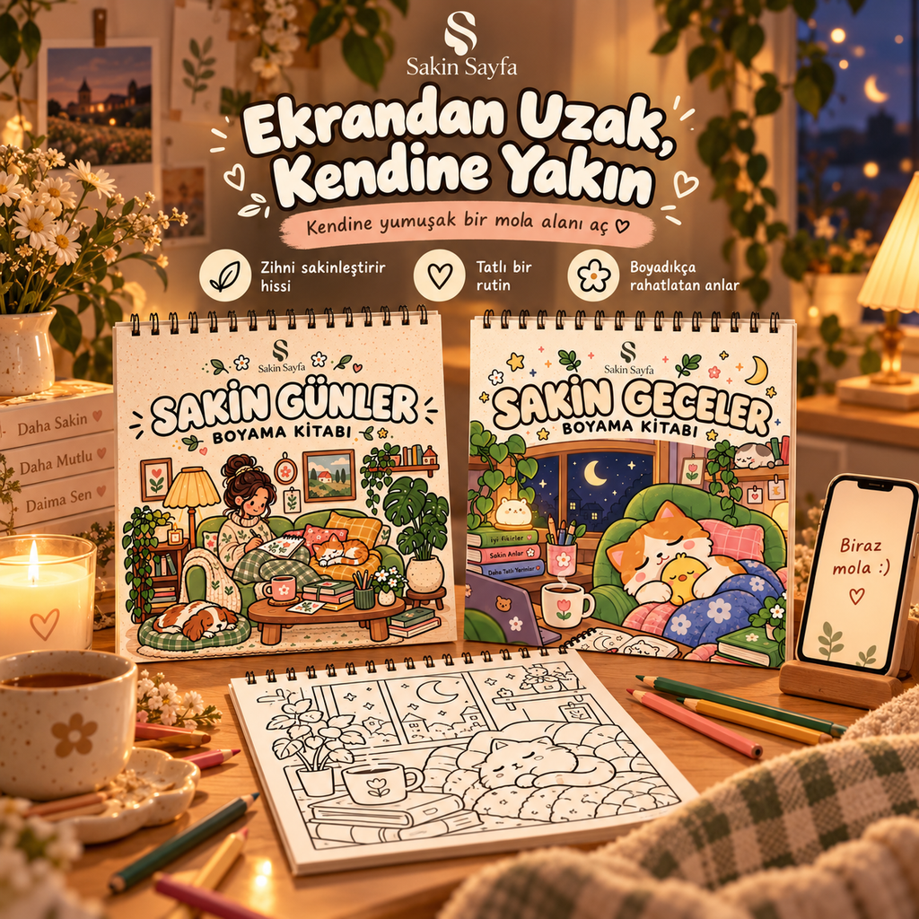 Sakin Günler Spiralli Boyama Kitabı