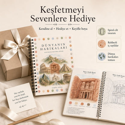 Dünya Temalı Rehberli Sulu Boya Boyama Kitabı