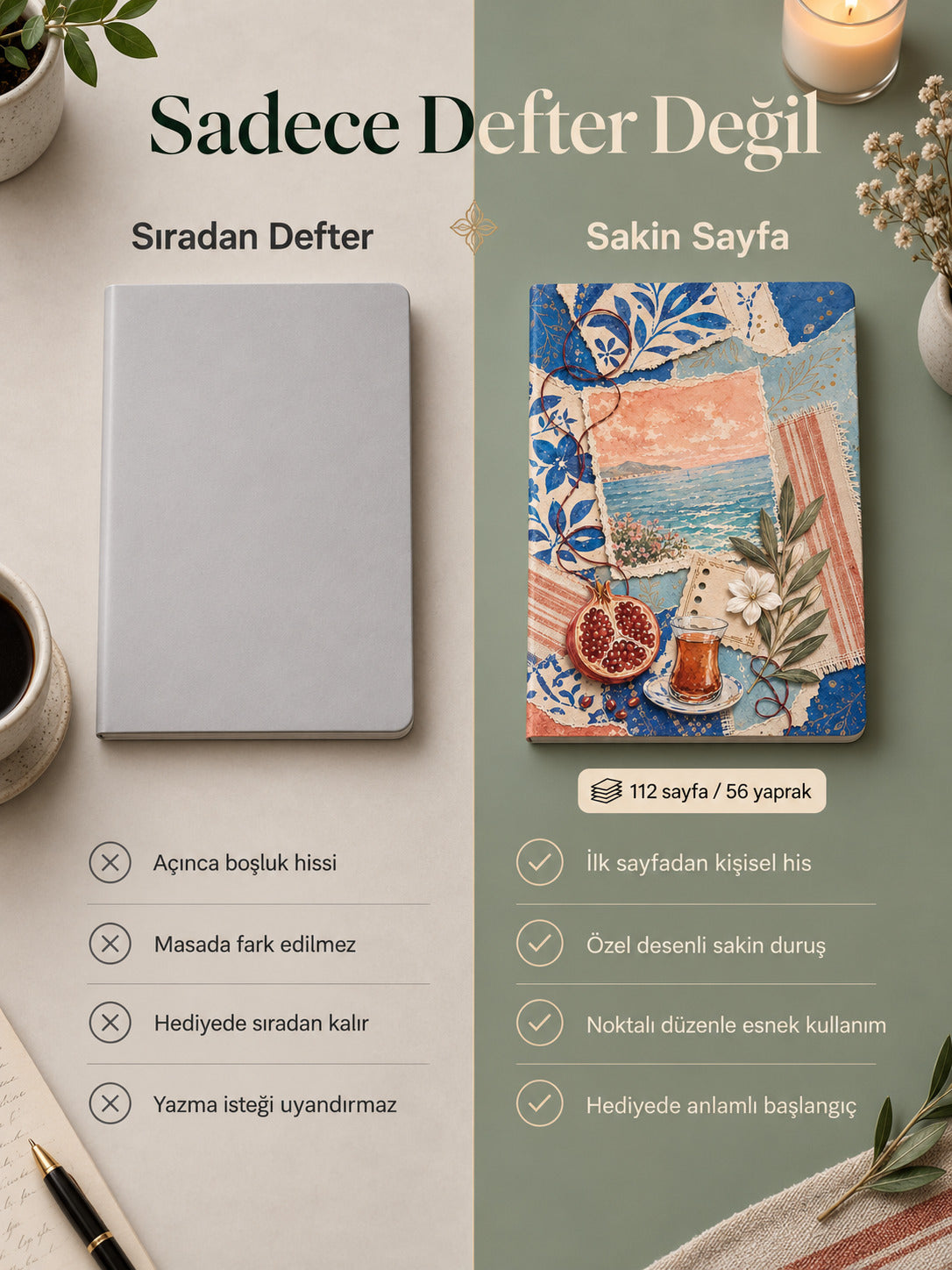 Sahil Güncesi Defter - Sakin Sayfa