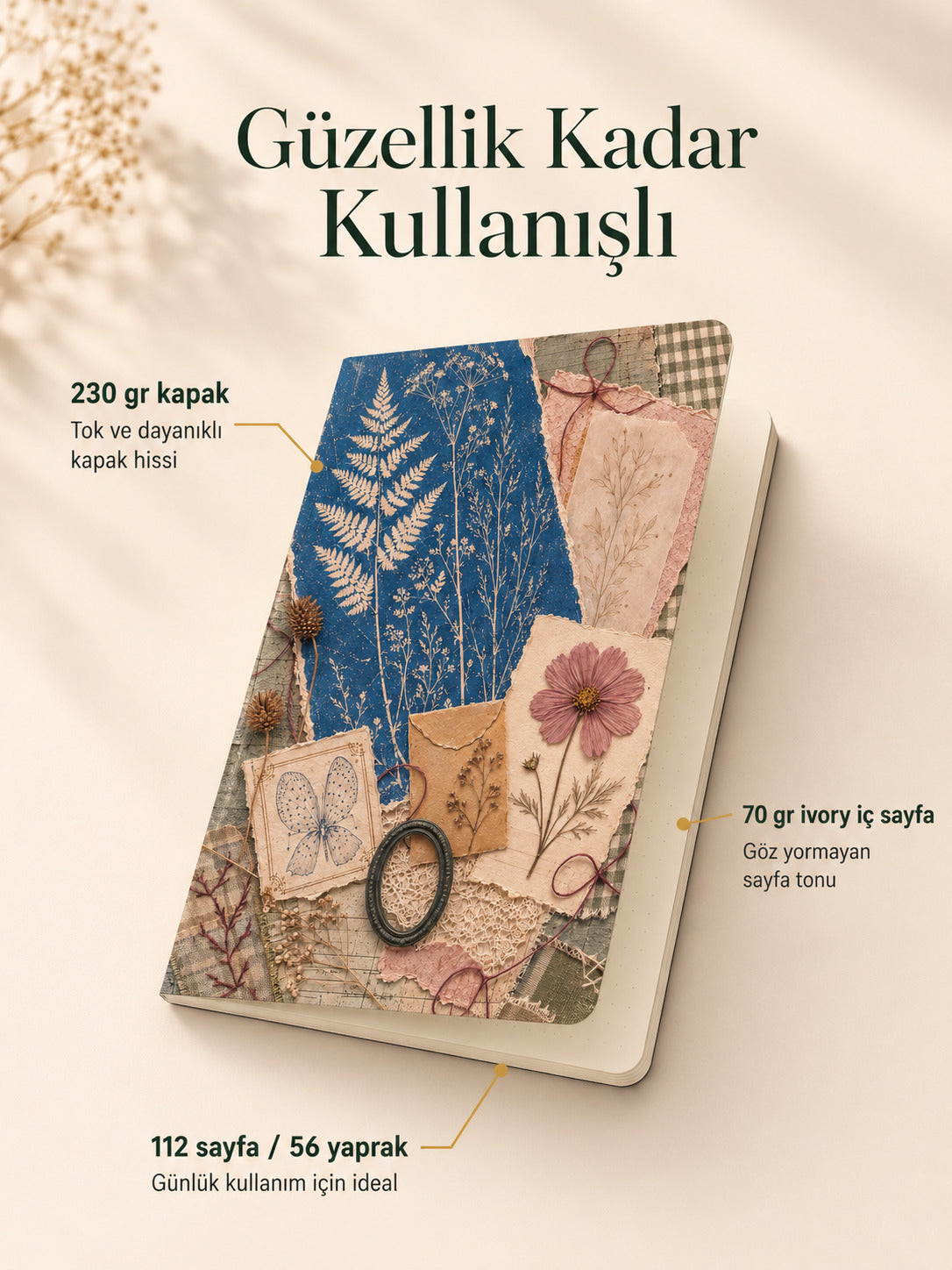 Hatıralık Çiçekler Defter - Sakin Sayfa