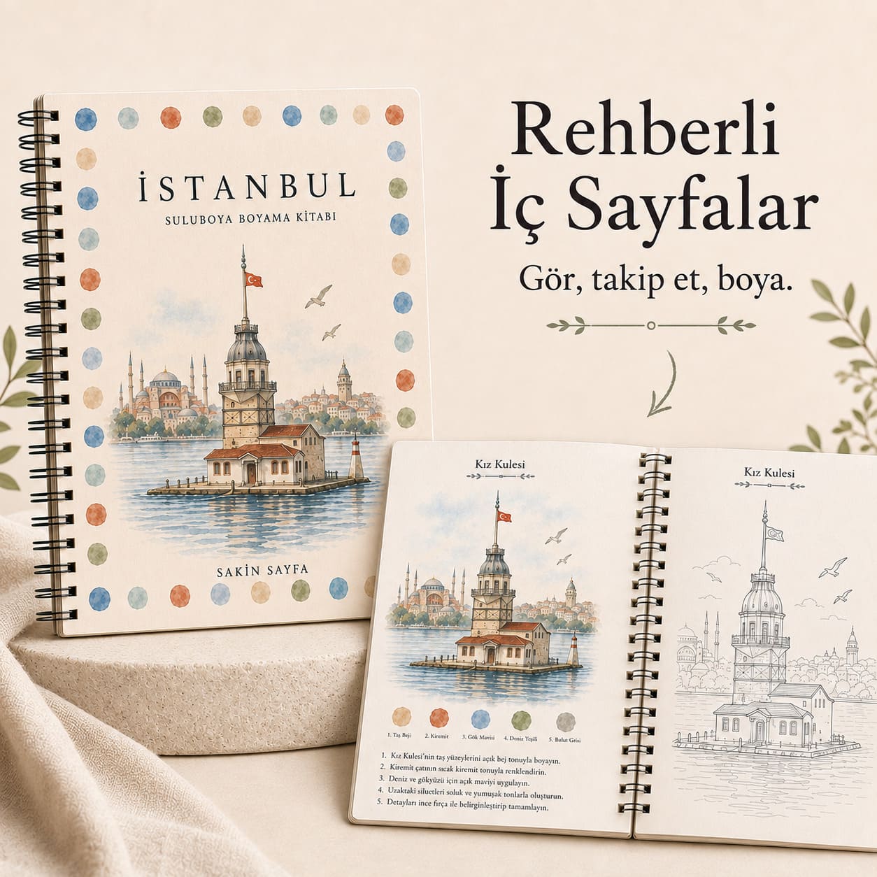 İstanbul teması rehberli çizim sayfaları detay