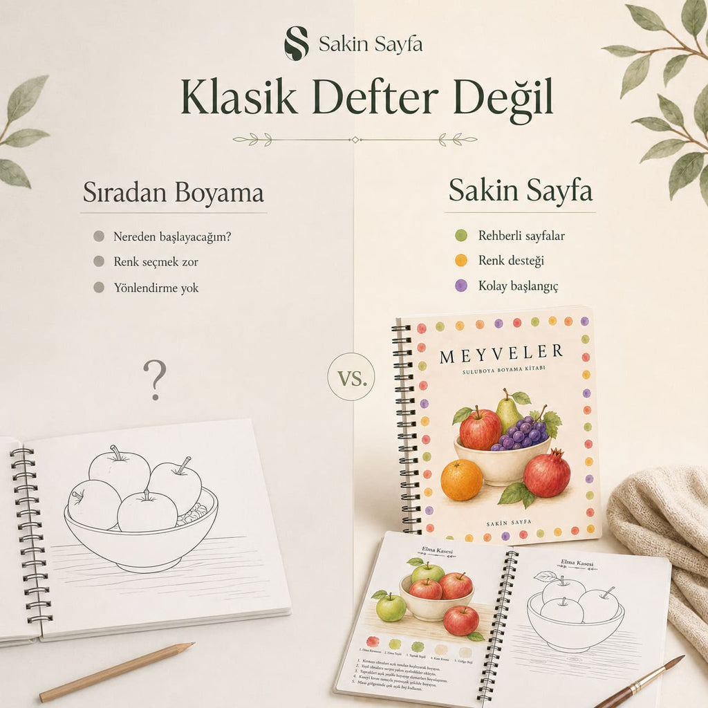 Meyve Temalı Rehberli Sulu Boya Boyama Kitabı