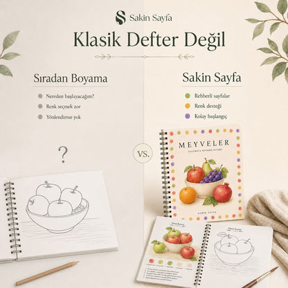 Meyve Temalı Rehberli Sulu Boya Boyama Kitabı