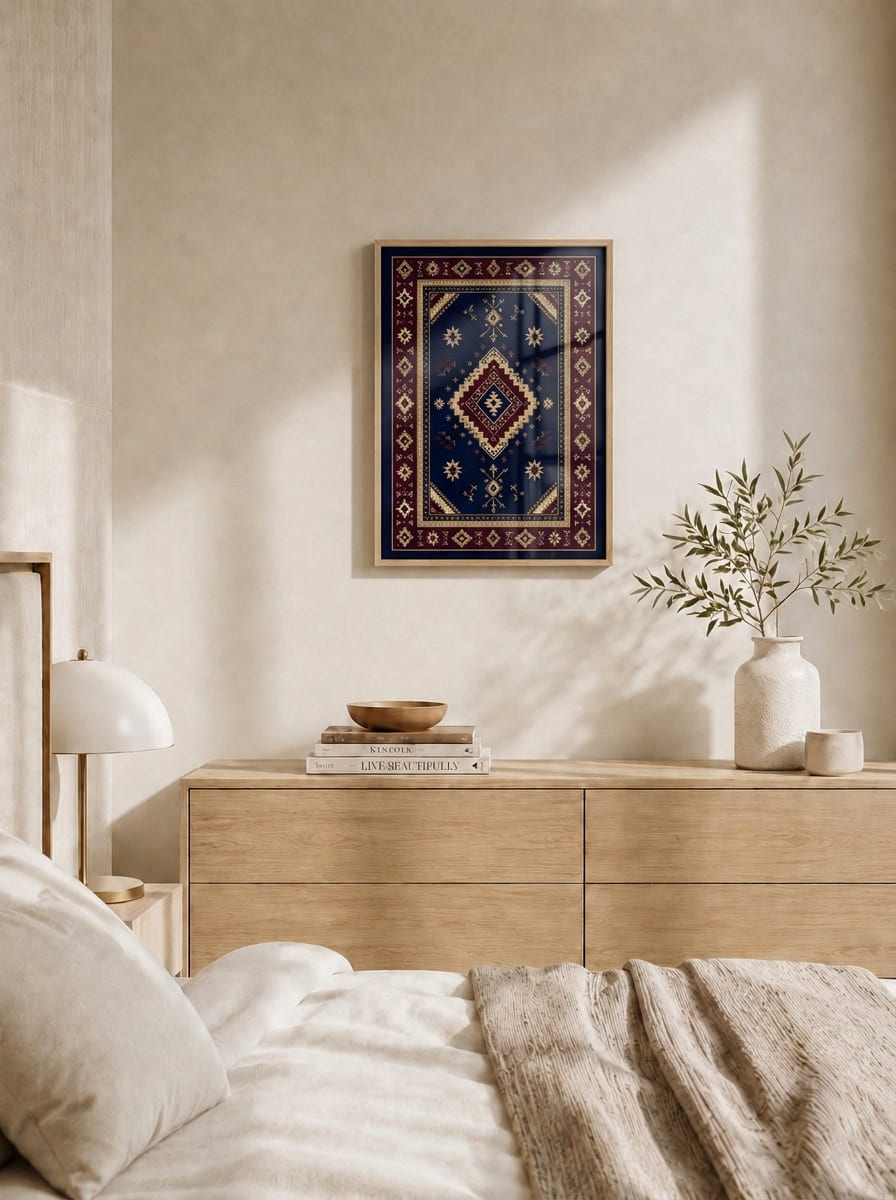 Etnik Kilim Motifli Çerçeveli Duvar Tablosu - 3