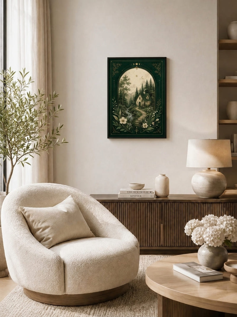 Peri Masalı Orman Evi Manzaralı Duvar Tablosu