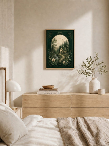 Peri Masalı Orman Evi Manzaralı Duvar Tablosu - 3