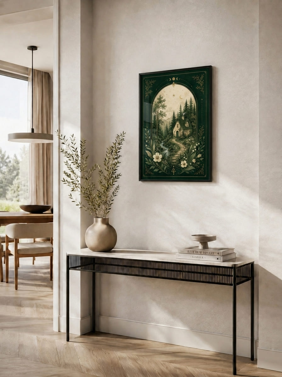 Peri Masalı Orman Evi Manzaralı Duvar Tablosu - 4