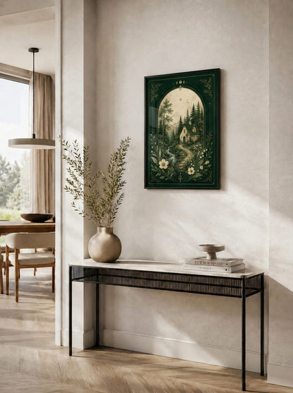 Peri Masalı Orman Evi Manzaralı Duvar Tablosu - 4
