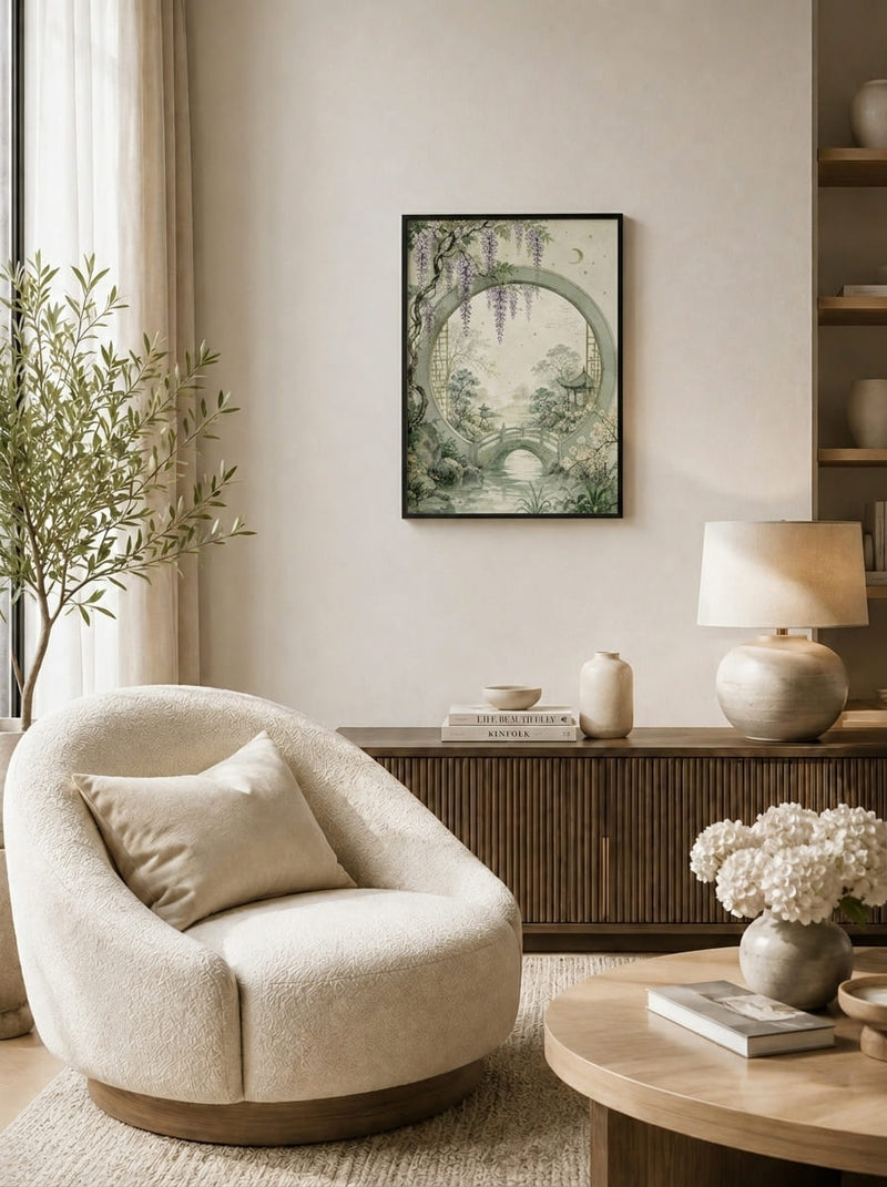 Zen Bahçe Kapısı Manzaralı Duvar Tablosu