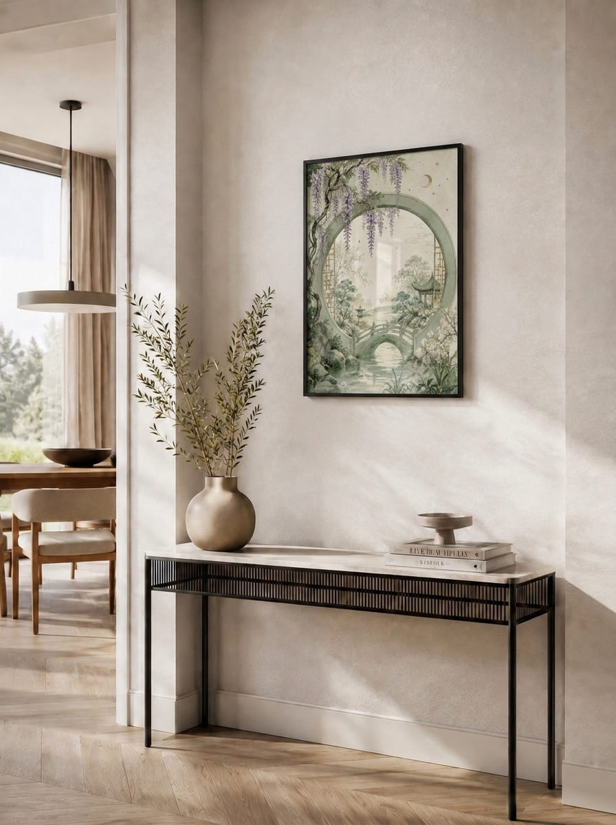 Zen Bahçe Kapısı Manzaralı Duvar Tablosu - 4