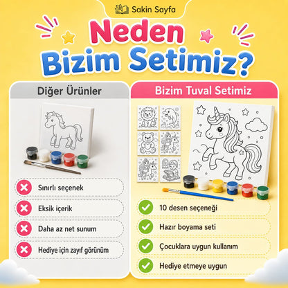 Boyamaya Hazır Eğlenceli Tuval Seti