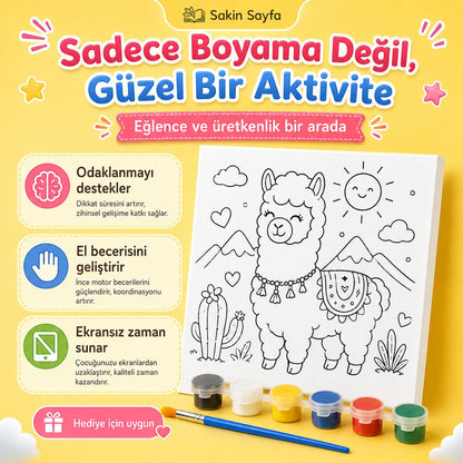 Boyamaya Hazır Eğlenceli Tuval Seti