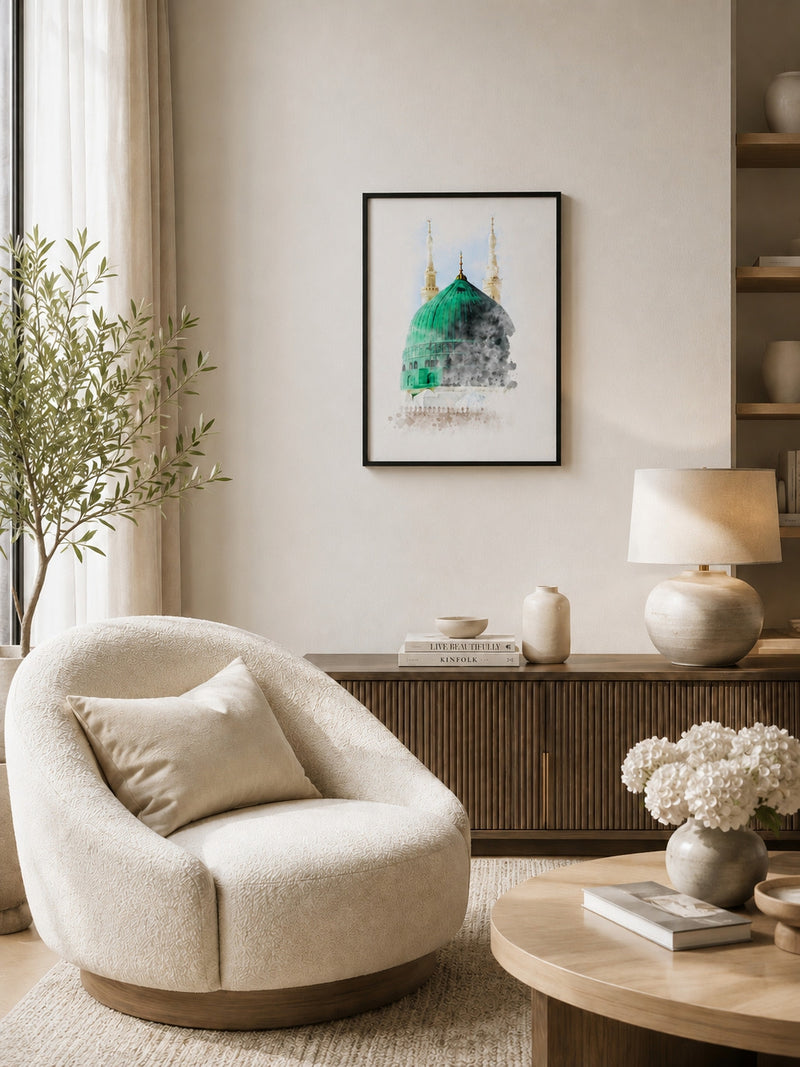 Medine-i Münevvere Yeşil Kubbe Duvar Tablosu